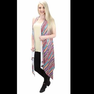 Serape and leopard vest